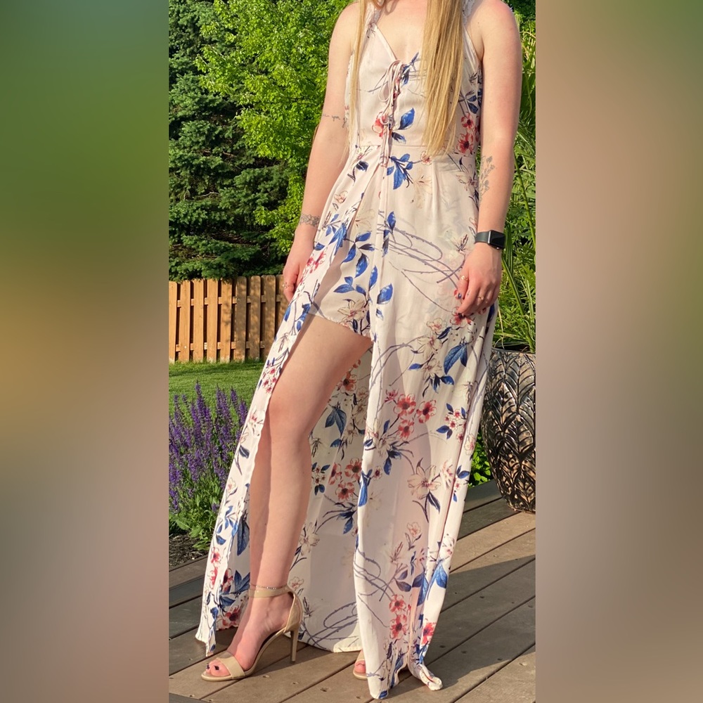 Floral long romper